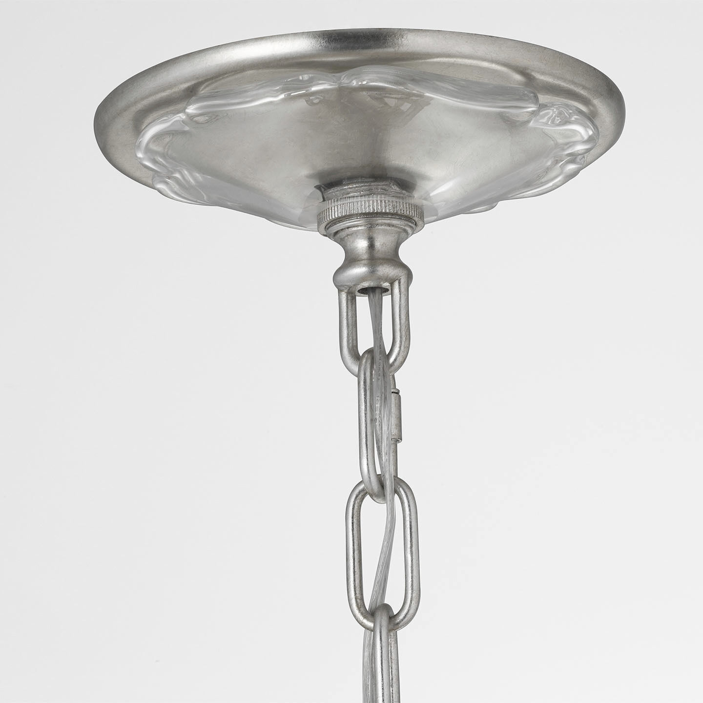 Julie Neill Caselli LED 35.5 inch Burnished Silver Leaf Basket Chandelier Ceiling Light