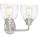 Vale 2 Light 14.75 inch Satin Nickel Bathroom Vanity Light Wall Light, Essentials