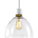 Zigrina 1 Light 10.25 inch Matte White with Aged Brass Pendant Ceiling Light