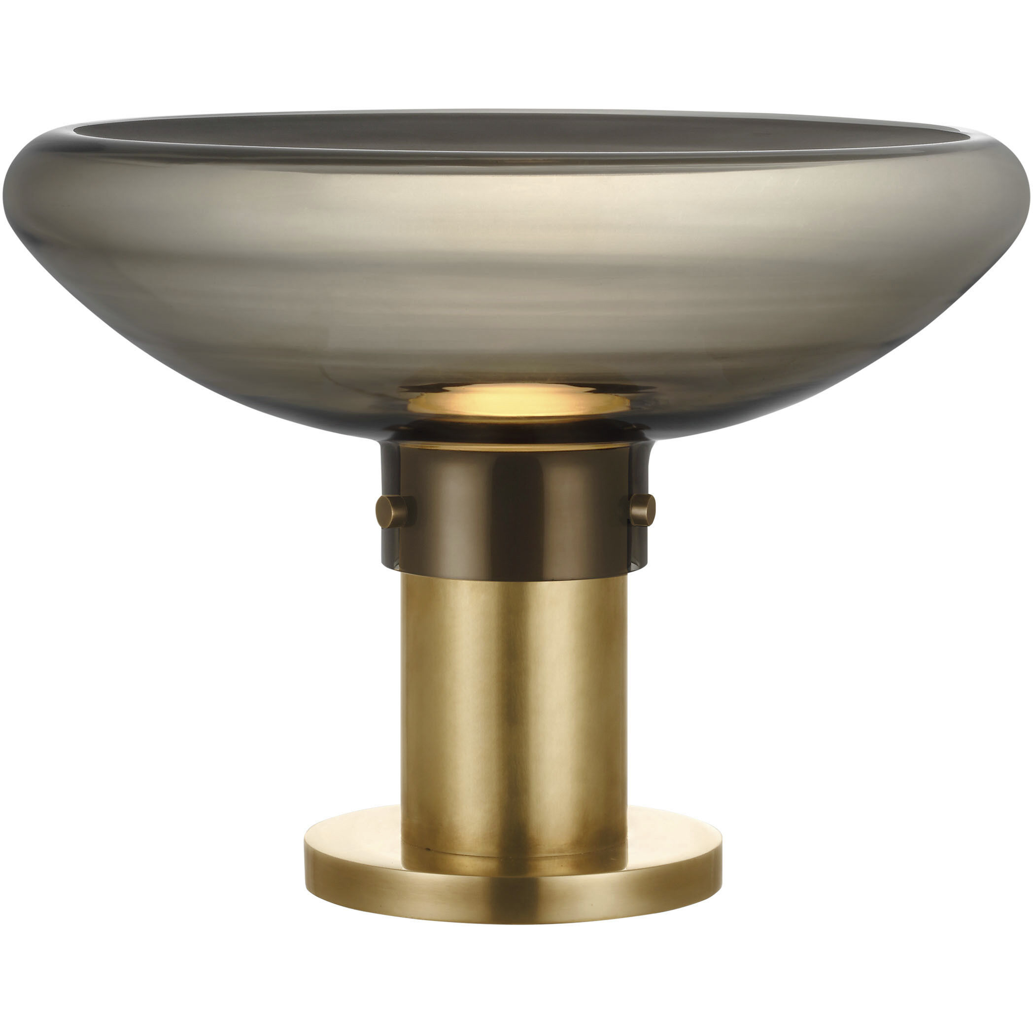 Avroko Morgan 11.8 inch 14.00 watt Hand-Rubbed Antique Brass with Smoke Glass Table Lamp Portable Light