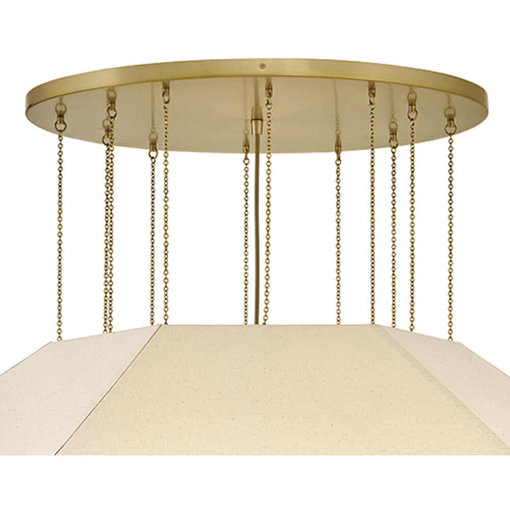 Lisa McDennon Lyla 10 Light 50.5 inch Lacquered Brass Chandelier Ceiling Light, Drum