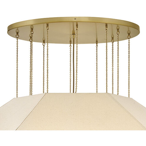 Lisa McDennon Lyla 10 Light 50.5 inch Lacquered Brass Chandelier Ceiling Light, Drum