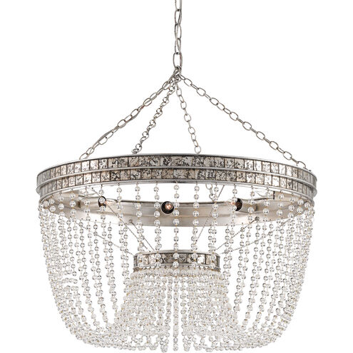 Highbrow 8 Light 24 inch Contemporary Silver Leaf/Distressed Silver Leaf Chandelier Ceiling Light