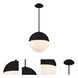 Punk LED 14 inch Black Pendant Ceiling Light in 3500K, 14in.