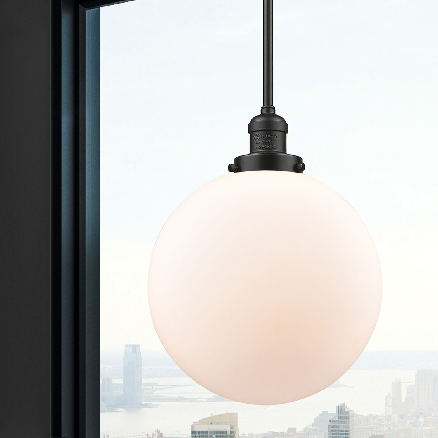 Franklin Restoration Beacon LED 12 inch Oil Rubbed Bronze Mini Pendant Ceiling Light in Matte White, Franklin Restoration