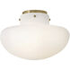 Molly 3 Light 15 inch Lacquered Brass Semi-Flush Mount Ceiling Light