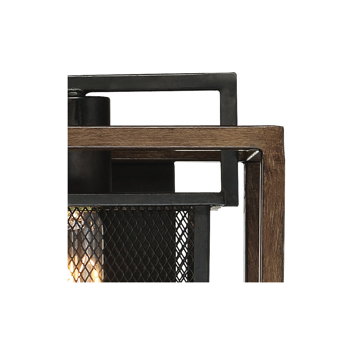 Rio Lobo 2 Light 14 inch Dark Oak with Black Vanity Light Wall Light