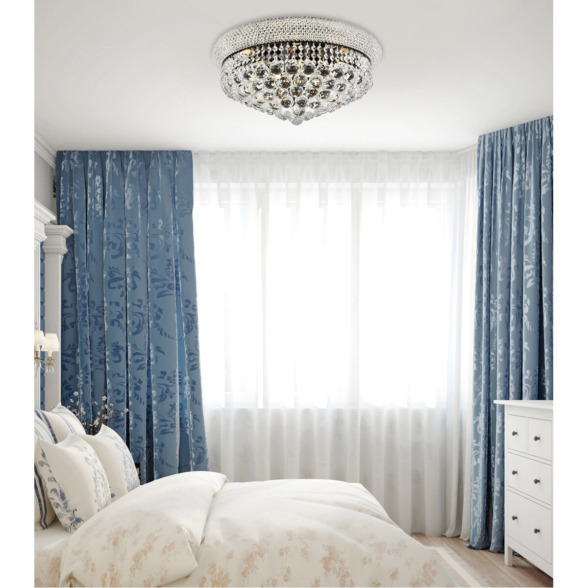 Primo 10 Light 20 inch Black and Clear Flush Mount Ceiling Light