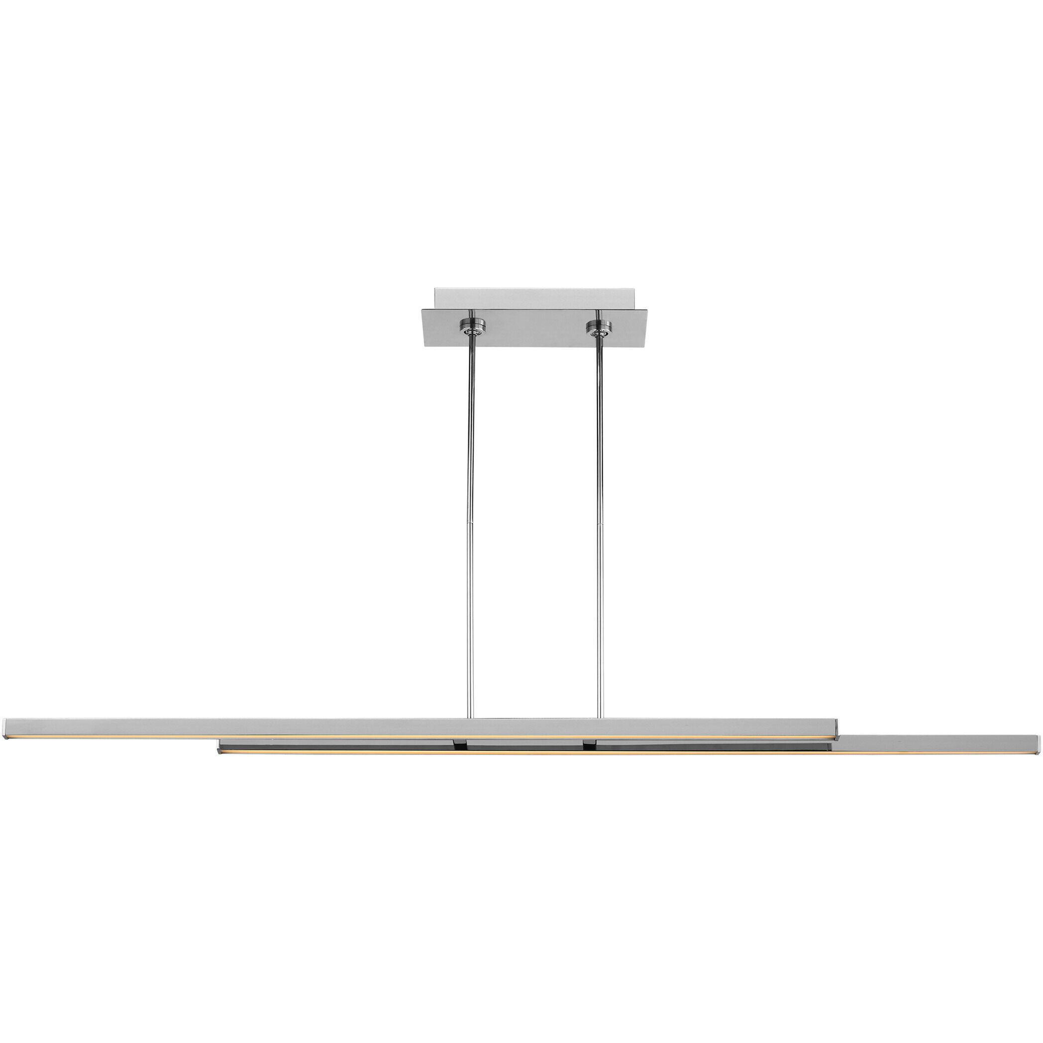 Mick De Giulio Stagger 2 Light 60 inch Polished Stainless Steel Linear Chandelier Ceiling Light