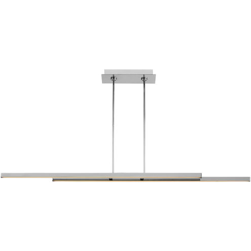 Mick De Giulio Stagger 2 Light 60 inch Polished Stainless Steel Linear Chandelier Ceiling Light