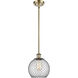 Ballston Farmhouse Chicken Wire 1 Light 8 inch Antique Brass Pendant Ceiling Light, Ballston