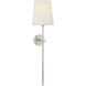 Thomas O'Brien Bryant 1 Light 6.5 inch Polished Nickel Tail Sconce Wall Light in Linen, Large
