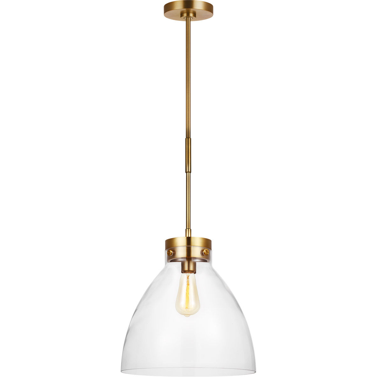 C&M by Chapman & Myers Garrett 1 Light 13.5 inch Burnished Brass Pendant Ceiling Light