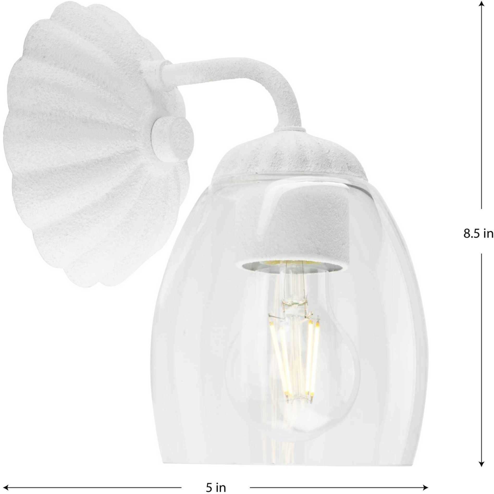 Quillan 1 Light 5 inch White Plaster Bathroom Vanity Light Wall Light