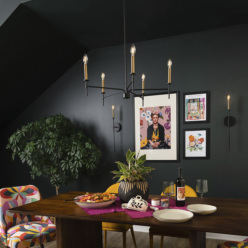 Hux LED 5.25 inch Black Sconce Wall Light