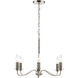 Abaca 6 Light 32 inch Polished Nickel with Gray Chandelier Ceiling Light