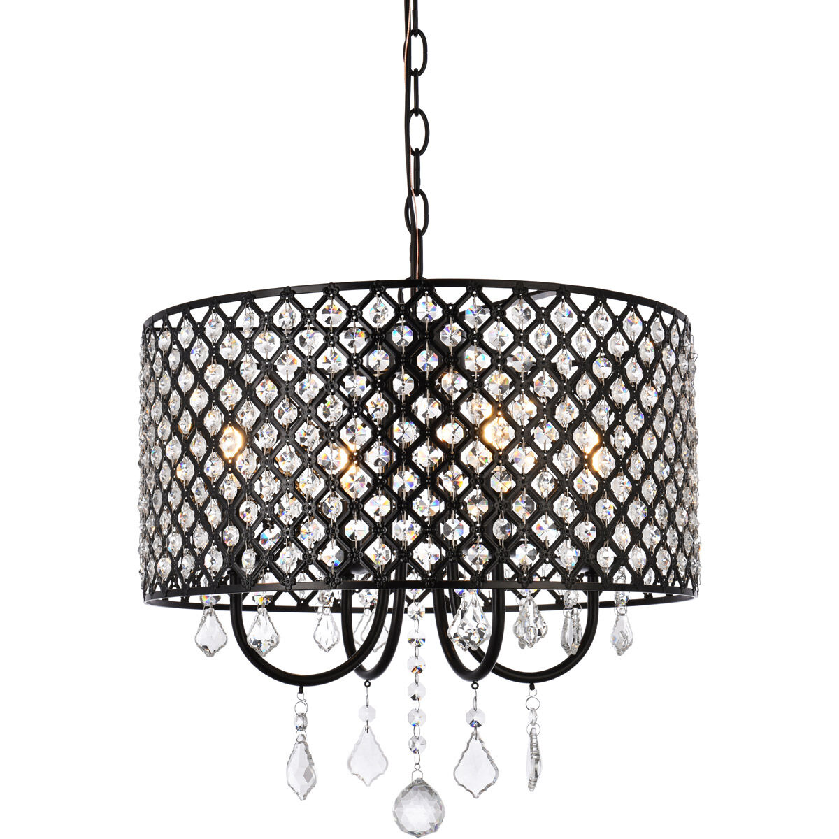 Elise 4 Light 17 inch Black Pendant Ceiling Light