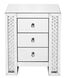Modern 26 X 22 inch Clear Mirror and Crystal Bedside Table