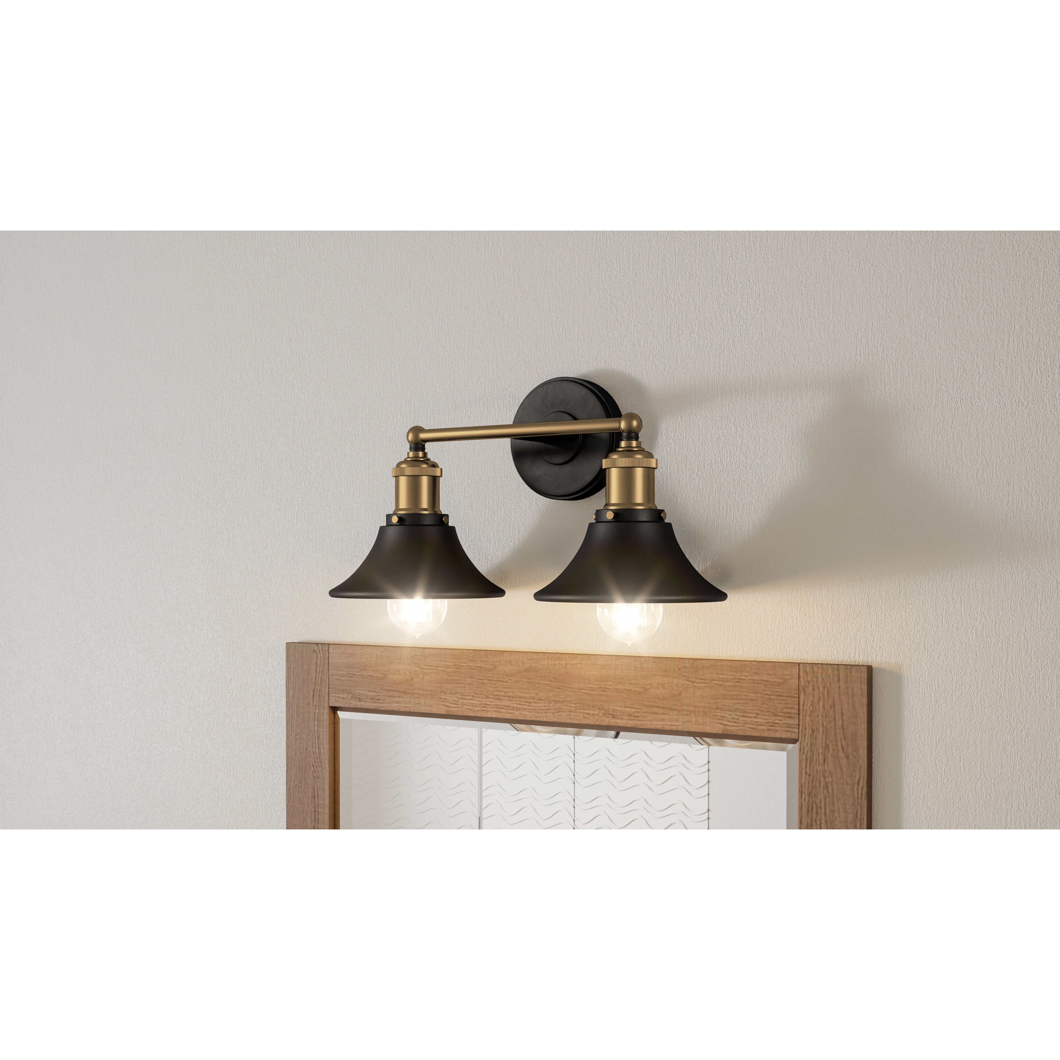 Trafalgar 2 Light 15 inch Matte Black Bath Light Wall Light
