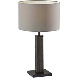 Kona 28 inch 100.00 watt MDF with Black Washed Wood Veneer & Black Metal Table Lamp Portable Light