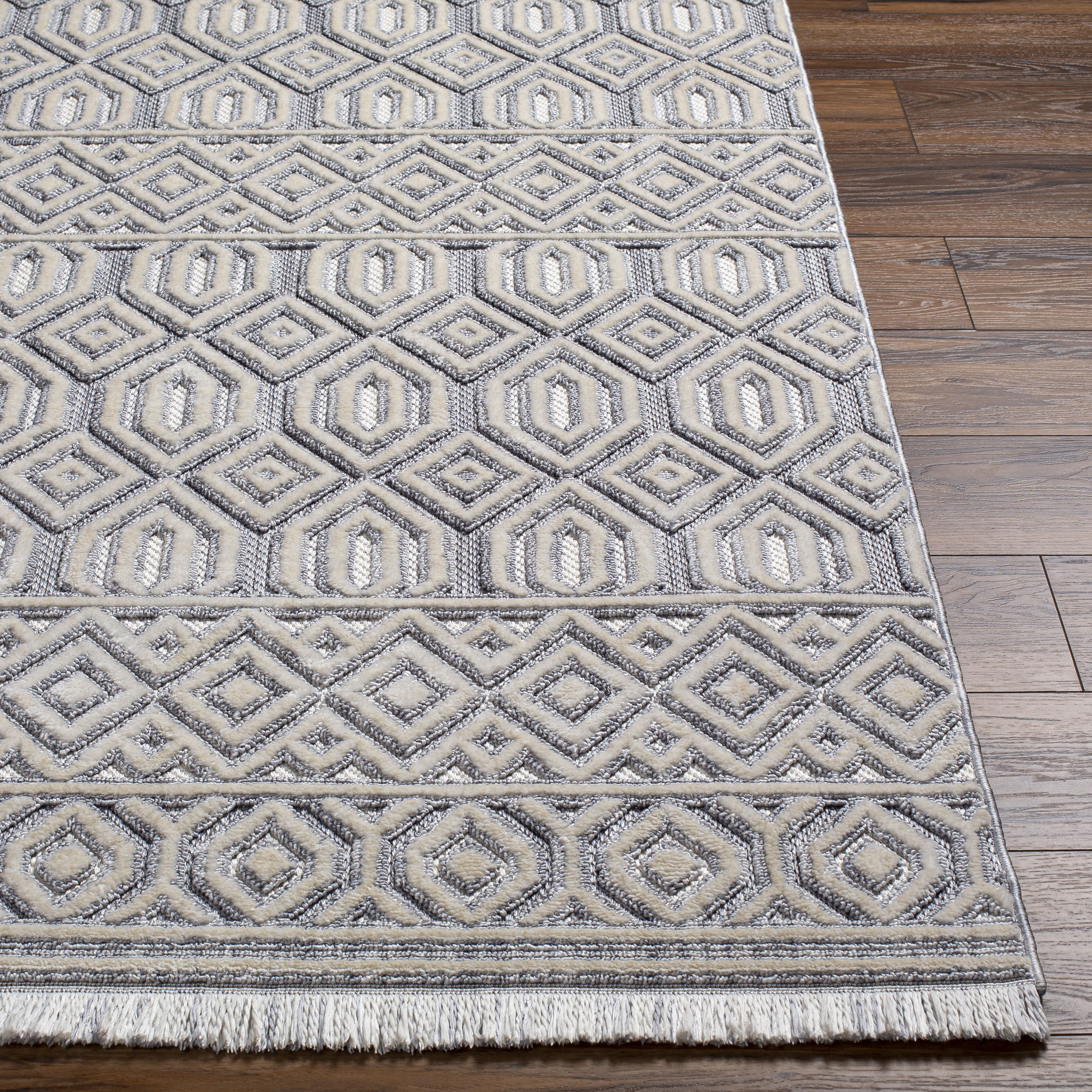 Broadway 87 X 31 inch Light Grey Rug, Runner