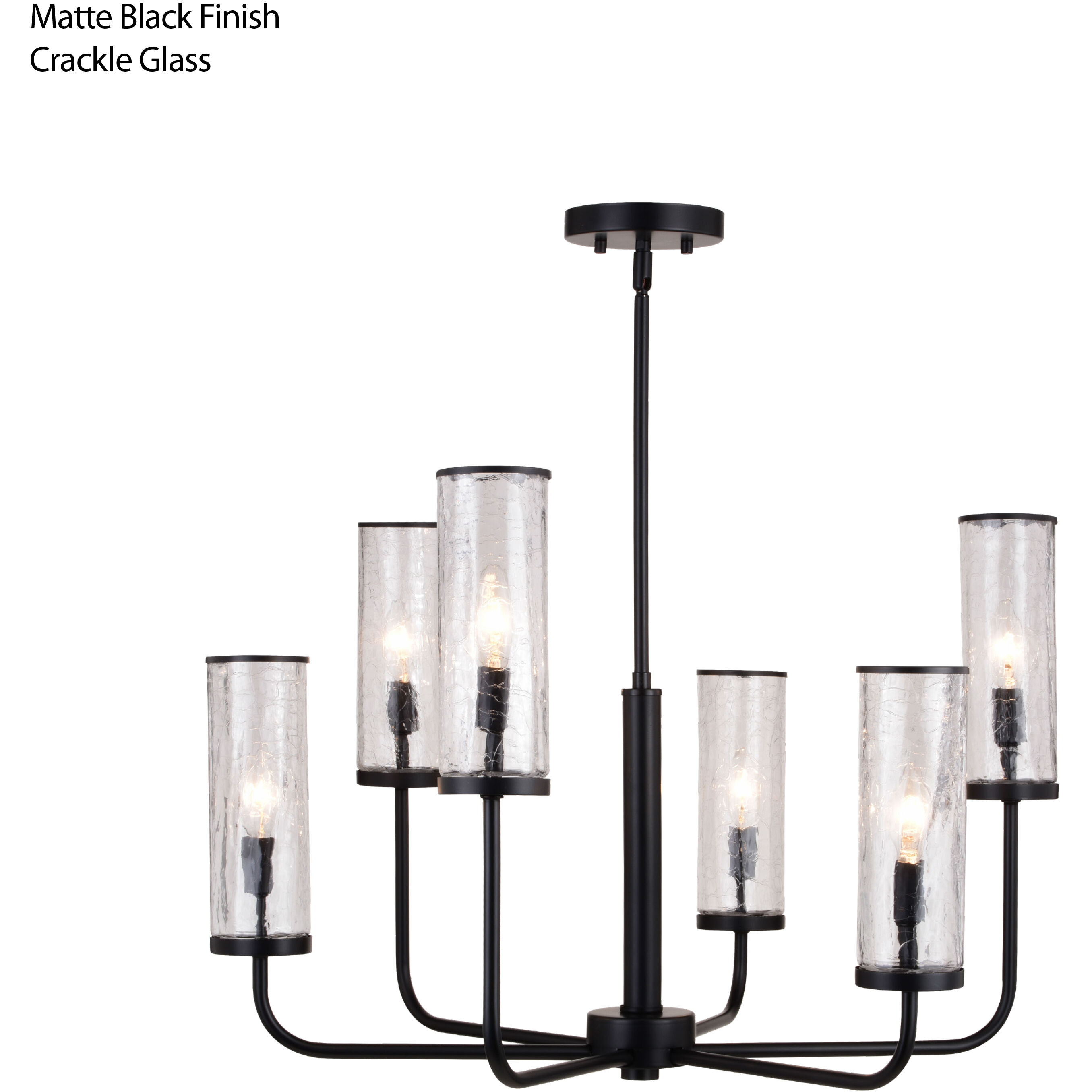 Glencoe LED 28 inch Matte Black Chandelier Ceiling Light