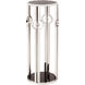 Carter 36 X 14 inch Stainless Steel with Black Glass Side Table, Large