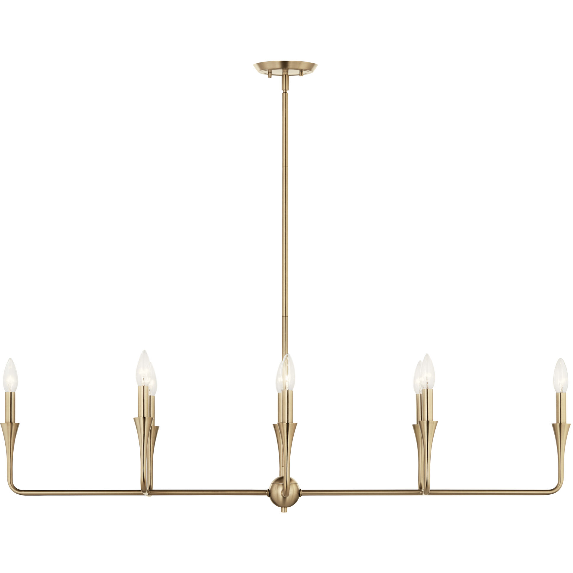 Alvaro 8 Light 11.5 inch Champagne Bronze Chandelier Linear Ceiling Light, Double