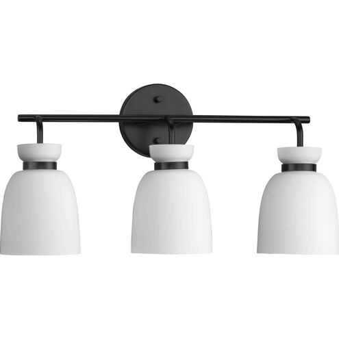 Lexie 3 Light 22 inch Matte Black Bathroom Vanity Light Wall Light