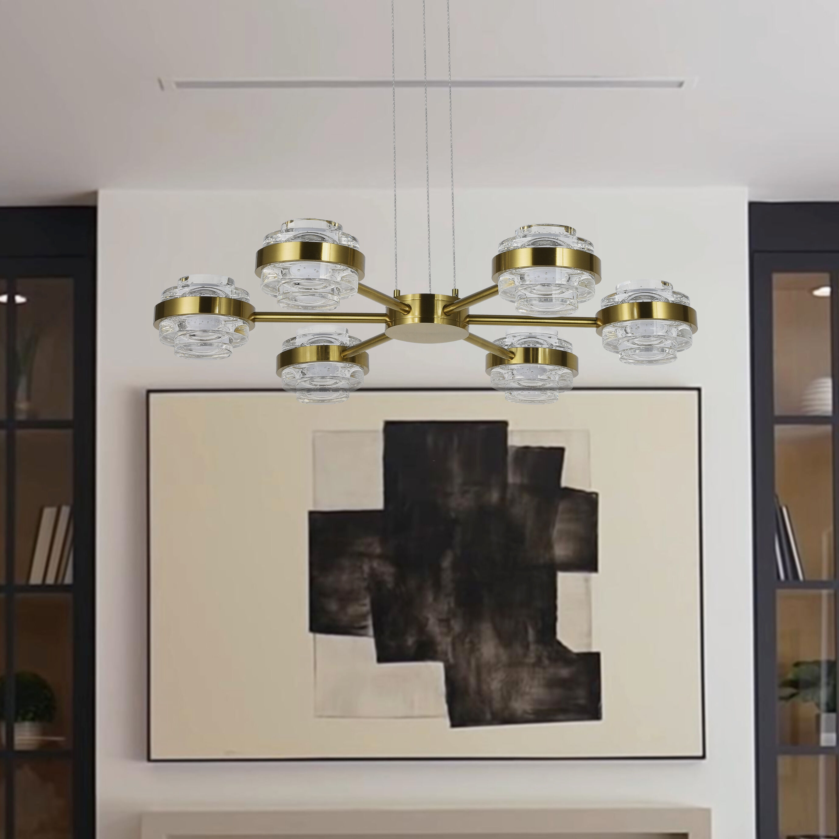 Milano Series 25.5 inch Antique Brass Pendant Ceiling Light, Artisan Collection