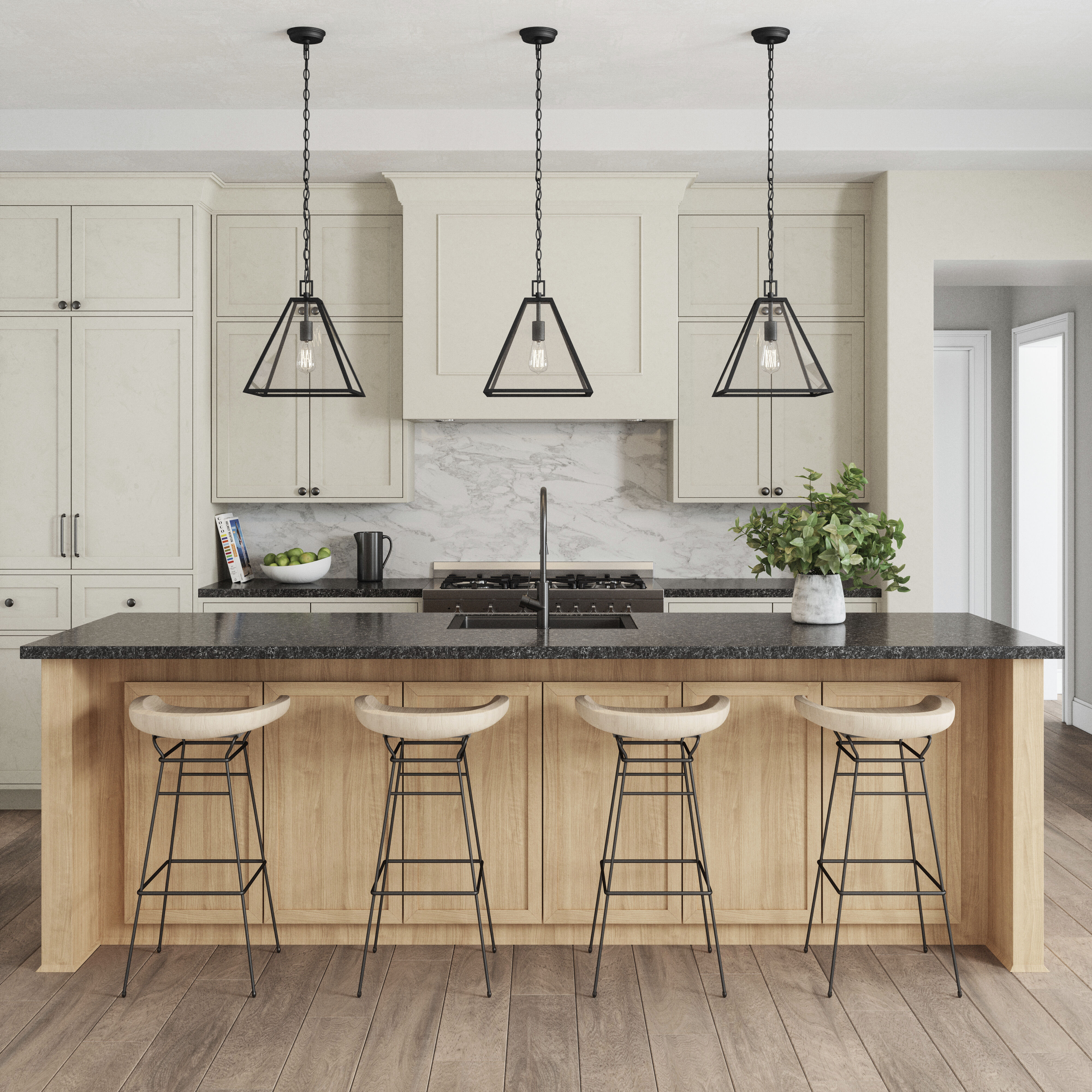 Tangent 1 Light 12 inch Matte Black Pendant Ceiling Light