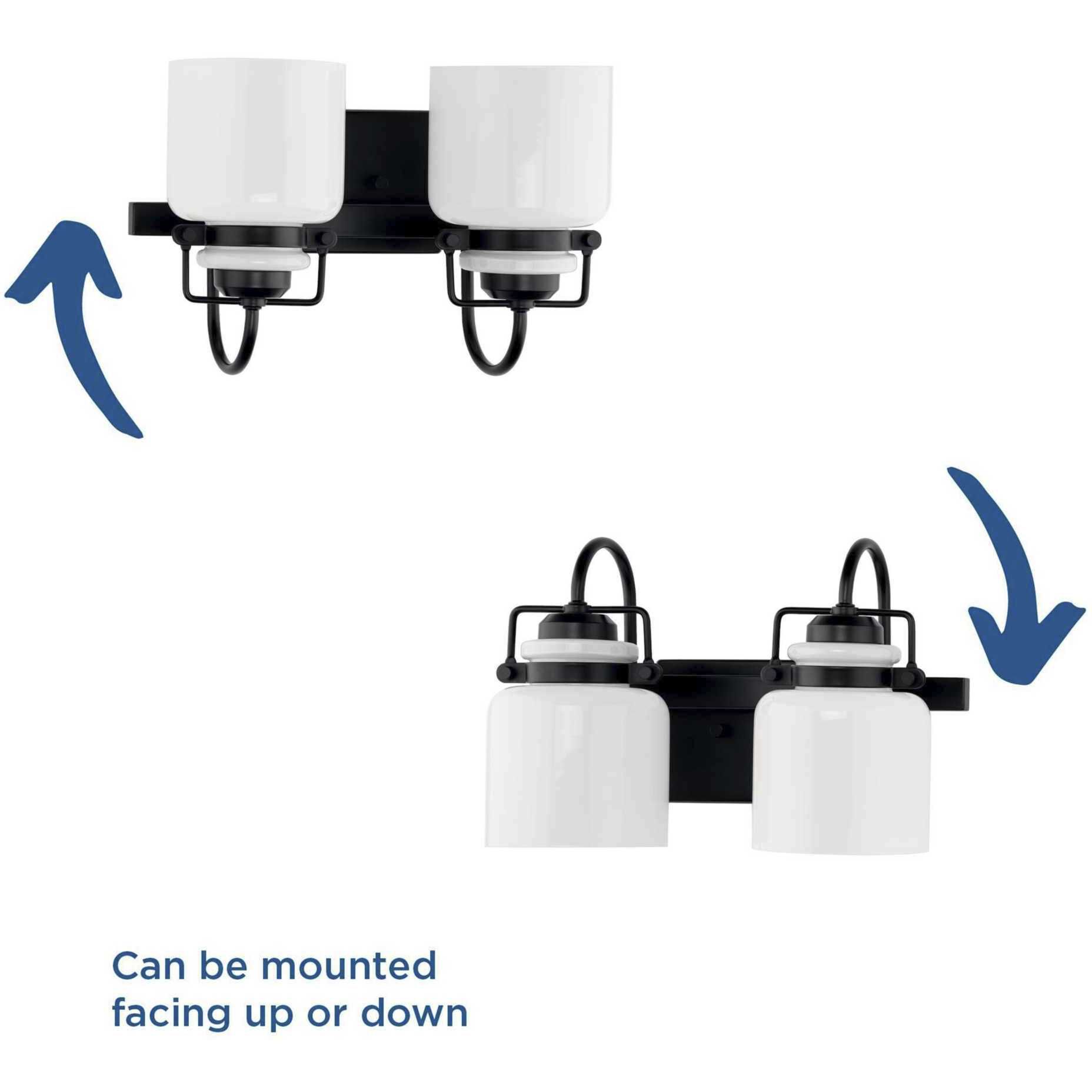 Fessler 2 Light 13 inch Matte Black Bath Light Wall Light