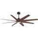 Atlas Ariella - LK 64 inch Textured Bronze with Walnut Tone Blades Ceiling Fan