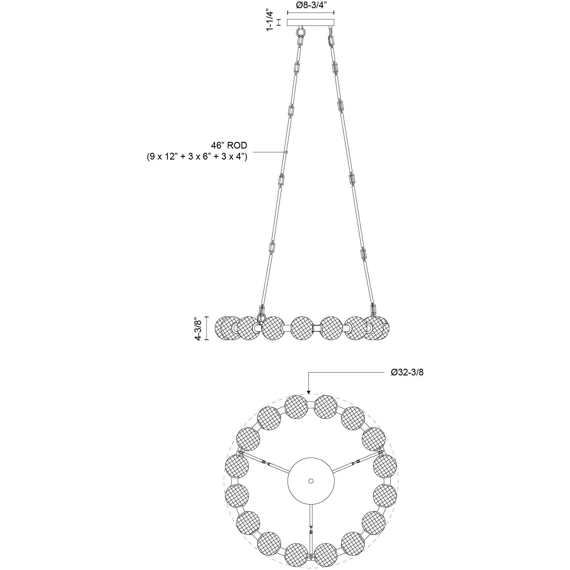 Marni LED 32.38 inch Polished Nickel Chandelier Ceiling Light