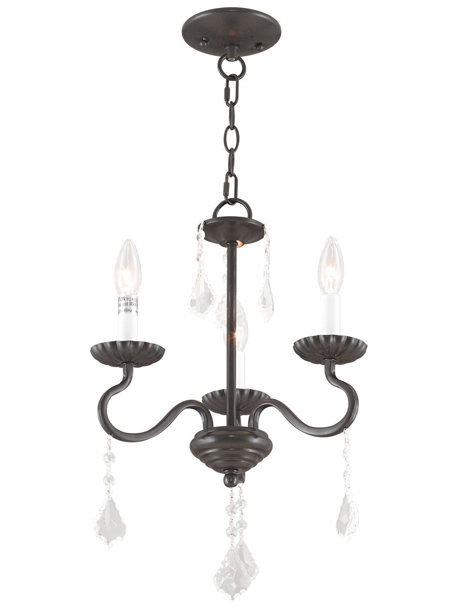 Callisto 3 Light 14 inch English Bronze Mini Chandelier Ceiling Light