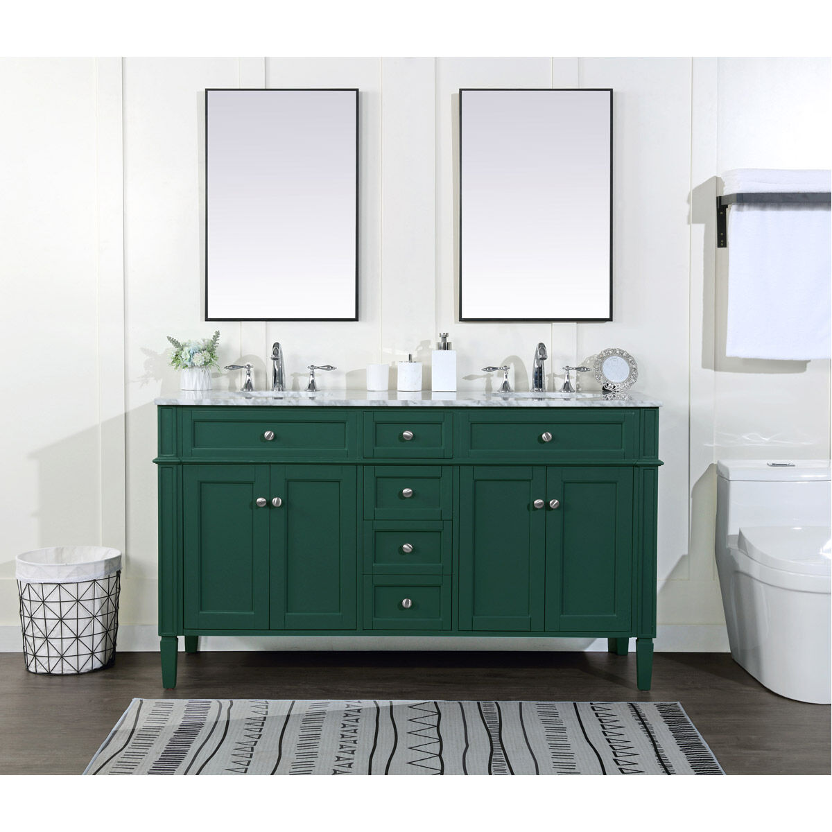 Park Avenue 60 X 22 X 35 inch Green Vanity Sink Set