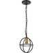 Octavia 1 Light 7.9 inch Brass and Dark Brown Pendant Ceiling Light