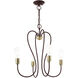Lucerne 4 Light 20 inch Bronze with Antique Brass Accents Chandelier Ceiling Light