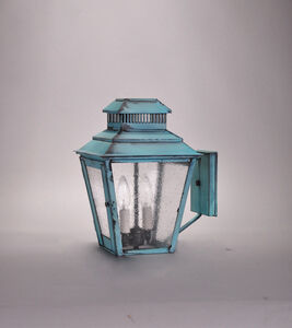 Elryan 2 Light 9 inch Antique Brass Wall Lantern Wall Light in Seedy Marine Glass, Candelabra