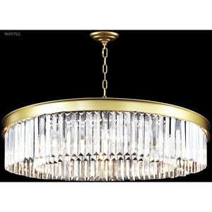 Contemporary Europa Satin Gold Crystal Chandelier Ceiling Light
