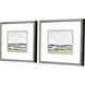 Waterside Blue and Gray and Green Framed Art
