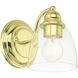 Montgomery 1 Light 5 inch Polished Brass Vanity Sconce Wall Light