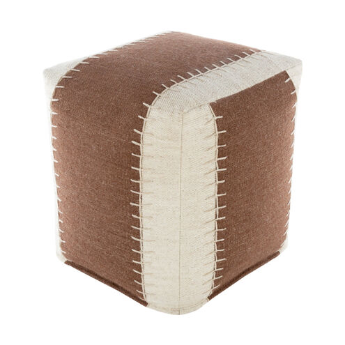 Niko Dark Brown/Ivory/White Pouf