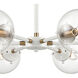 Boudreaux 6 Light 28 inch Matte White with Satin Brass Chandelier Ceiling Light