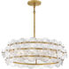 Rene LED 28.5 inch Distressed Brass Chandelier Ceiling Light 