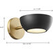 Contemporary 1 Light 7 inch Matte Black with Natural Brass Wall Sconce Wall Light