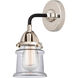 Nouveau 2 Small Canton 1 Light 5 inch Black Polished Nickel Sconce Wall Light in Clear Glass
