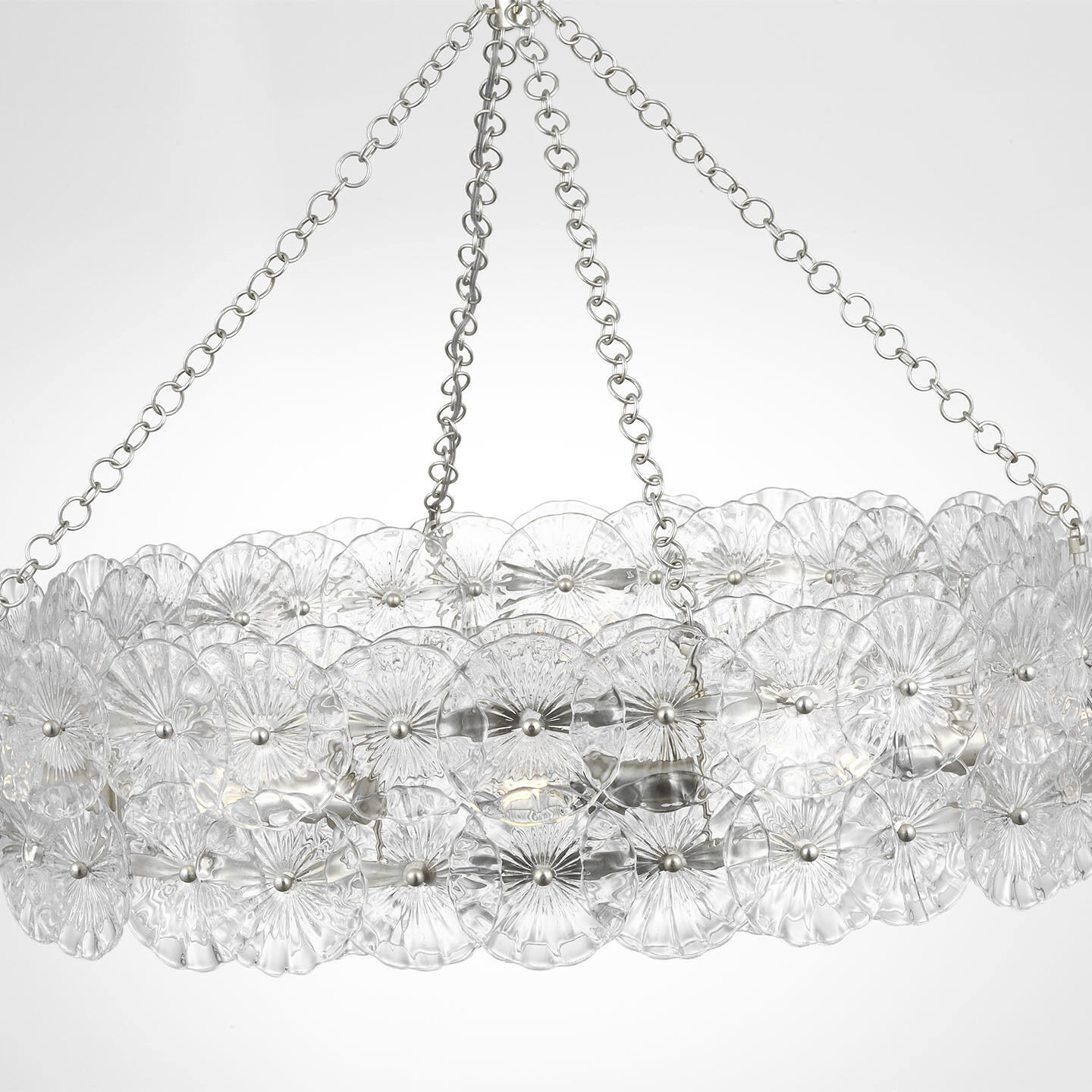 Julie Neill Gianna LED 35.75 inch Burnished Silver Leaf Ring Chandelier Ceiling Light