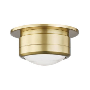 Greenport LED 7 inch Aged Brass Flush Mount Ceiling Light