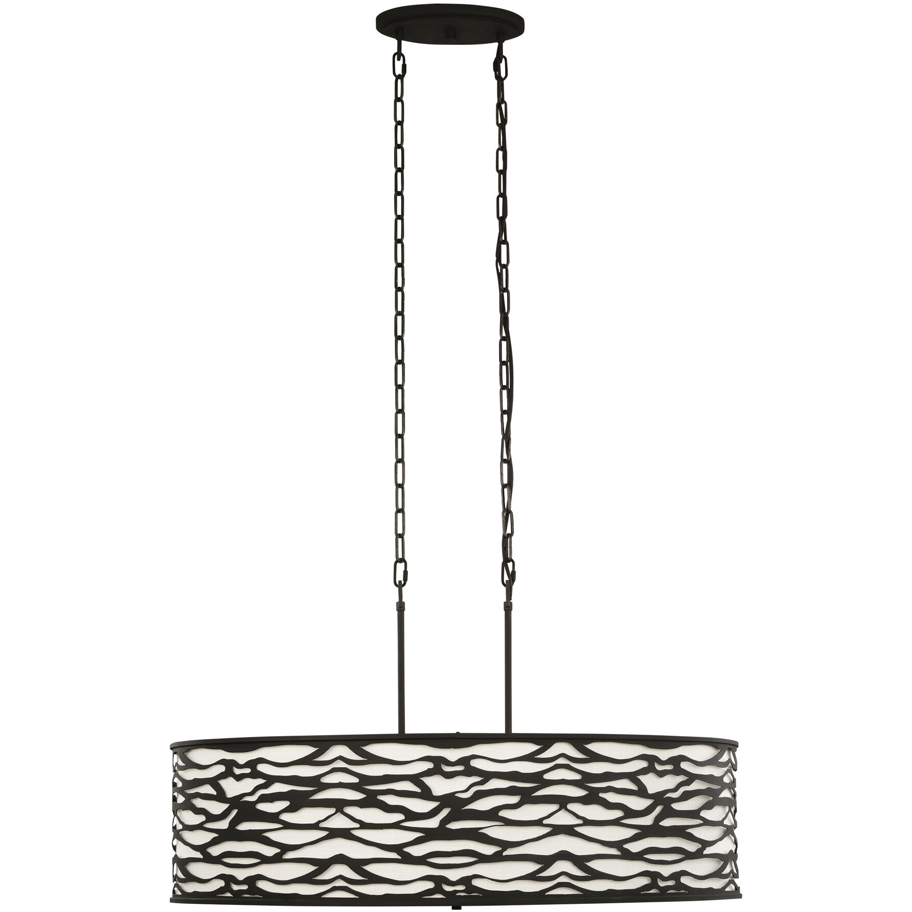 Kato 6 Light 36 inch REF Pendant Ceiling Light in Carbon Black